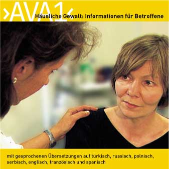 CD-Cover "AVA": Häusliche Gewalt, Informationene für Betroffene